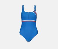 Womens Methea High Muscleback Swimwear  Blue Combo - thumbnail