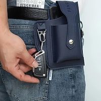 Cell Phone Bag Waist Bag For Men And Women Leather Belt Keyed Waist Small Bag Phone Pouch Cigarette Box Leather Case Organizer miniinthebox - thumbnail