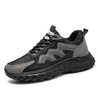 Men's Sneakers Walking Sporty Daily Cloth Breathable Lace-up Black Gray Spring Fall Lightinthebox