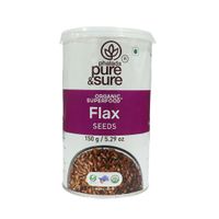 Pure And Sure Organic Flax Seeds 150gm - thumbnail