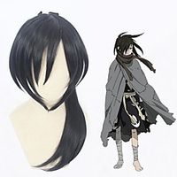 Dororo Cosplay Cosplay Wigs Women's With Ponytail 18 inch Heat Resistant Fiber kinky Straight Black Teen Adults' Anime Wig miniinthebox - thumbnail