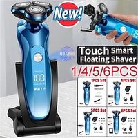 1456PCS Set New Men's Smart Touch Floating Shaver Mini Portable Multifunctional Shaver Electric Shaver Smart Touch LED Digital Display Shaver Washable 3 Revoling Heads Shaving Razors Rechargeable S Lightinthebox - thumbnail