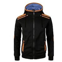 Men's Hoodie Zip Up Hoodie Solid Colored Hooded Daily Basic Hoodies Sweatshirts  Light gray Black miniinthebox - thumbnail