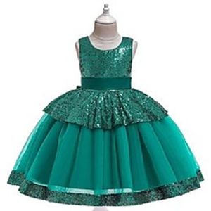 designed girl's dresses children's sequin lace princess fluffy catwalk dress Lightinthebox