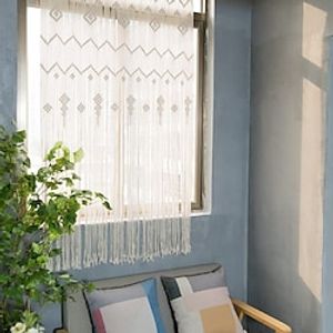Boho Macrame Curtains Sliding Door Curtain Woven Bohemian Tapestry Decor,Outdoor Curtain Privacy, Patio Wedding Decoration, Room Divider for Pergola, Gazebo, Balcony, Porch miniinthebox