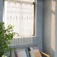 Boho Macrame Curtains Sliding Door Curtain Woven Bohemian Tapestry Decor,Outdoor Curtain Privacy, Patio Wedding Decoration, Room Divider for Pergola, Gazebo, Balcony, Porch miniinthebox - thumbnail
