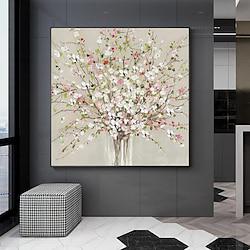 Oil Painting For Living Room Abstract Landscape Oil Painting Colorful Cherry Blossoms Hand-Painted Painting On Canvas Wall Art Large Size Artwork Gift Unframed For Living Room Bedroom Lightinthebox