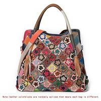 Women's Crossbody Bag Shoulder Bag Cowhide Office Daily Zipper Color Block Flower Rainbow Lightinthebox - thumbnail