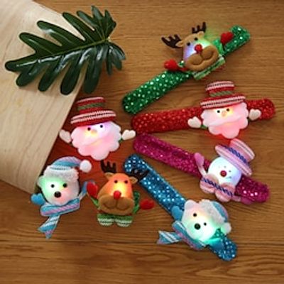 Christmas Snap Bracelets Finger Ring Bracelet Kids Bracelet Christmas Bracelets for Kids Slap Bracelets for Kids Christmas Slap Bracelets Shine Child Button Lightinthebox