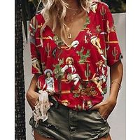 Women's T shirt Tee Yellow Red Gray Animal Print Short Sleeve Daily Weekend Basic V Neck Regular Painting S Lightinthebox Women's T shirt Tee Yellow Red Gray Animal Print Short Sleeve Daily Weekend Basic V Neck Regular Painting S Lightinthebox