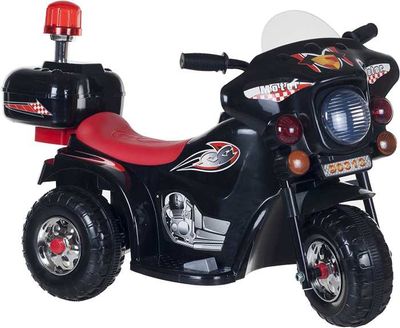 Megastar Ride On Mini Police Harley Mo, Bike Electric Motorcycle For Kids - Black (UAE Delivery Only)