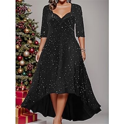 Women's Plus Size Black Dress Velvet Dress Prom Dress Long Dress Maxi Dress Black 34 Length Sleeve Plain Plus High Low Spring Fall Winter Square Neck A-line Wedding Guest Evening Party Fall Dress L Lightinthebox Women's Plus Size Black Dress Velvet Dress Prom Dress Long Dress Maxi Dress Black 34 Length Sleeve Plain Plus High Low Spring Fall Winter Square Neck A-line Wedding Guest Evening Party Fall Dress L Lightinthebox