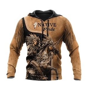 Men's Unisex Pullover Hoodie Sweatshirt Graphic Prints Horse Print Daily Sports 3D Print Designer Casual Hoodies Sweatshirts  Brown miniinthebox