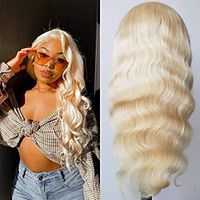 150% 180% 13x4 Lace Body Wave Blonde Human Hair Wig Body Wave 613 Lace Frontal Wigs with Baby Hair Pre Plucked  HD Transparent Lace Wigs Virgin Body Wave 613 Blond Human Hair Lightinthebox - thumbnail