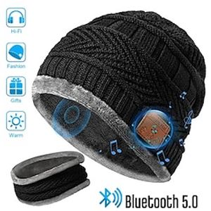 2 in1 Winter Bluetooth 5.0 Headset Headband Warm Music Hat with Soft Scarf Microphone for Handsfree Call Outdoor Sport Cap Gifts miniinthebox