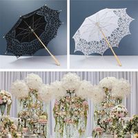 Battenburg Bridal Lace Pure Cotton Umbrella Embroidery Wedding Sun Parasol - thumbnail