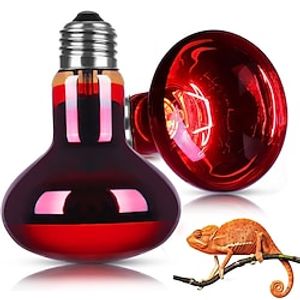 2pcs Heat Lights Lamp Bulb 100W Infrared E26E27 Red Light Heating Bulb Suitable for Pet Lizards Tigers Dragons Chameleons Snakes Reptiles and Amphibians AC110V AC220V Lightinthebox