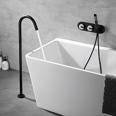 Bathtub Faucet - Modern Contemporary Electroplated Free Standing Ceramic Valve Bath Shower Mixer Taps Lightinthebox Bathtub Faucet - Modern Contemporary Electroplated Free Standing Ceramic Valve Bath Shower Mixer Taps Lightinthebox