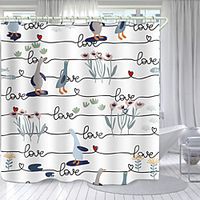 Flower Series Digital Printing Shower Curtain Shower Curtains Hooks Modern Polyester New Design Lightinthebox - thumbnail