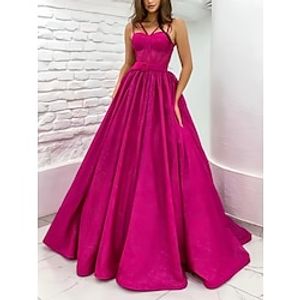 A-Line Evening Gown Elegant Dress Formal Court Train Sleeveless Sweetheart Sequined with Pleats Sequin 2023 Lightinthebox