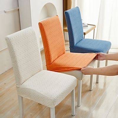 Dining Chair Cover Stretch Chair Seat Slipcover Suede Water Repellent Soft Plain Solid Color Durable Washable Furniture Protector For Dining Room Party Lightinthebox
