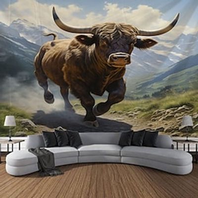 Wild Animals Yak Hanging Tapestry Wall Art Large Tapestry Mural Decor Photograph Backdrop Blanket Curtain Home Bedroom Living Room Decoration miniinthebox