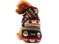 Pets Club Soft Fleece Classic Pattern Pet Cloth Winter Warm Sweater Hoodies For Dog Red & Black - Large