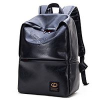 Unisex PU Leather School Bag Functional Backpack Mini Backpack Adjustable Large Capacity Zipper Solid Color School Daily Black Coffee Lightinthebox - thumbnail