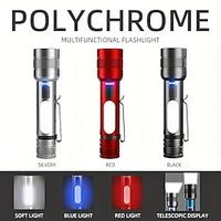 1pc Multifunctional Strong Light USB Charging, Long-range Zoom Mini Portable Flashlight Lightinthebox - thumbnail