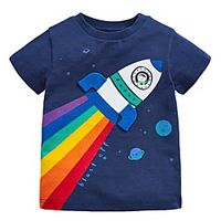 Kids Boys' T shirt Short Sleeve Dusty Blue Rainbow Galaxy Indoor Outdoor Active Daily 2-8 Years Lightinthebox - thumbnail