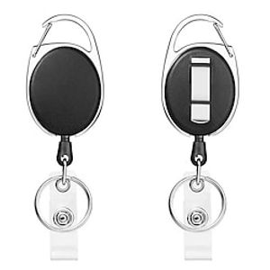 2PCS Retractable Pull Keychain Lanyard ID Badge Holder Name Tag Card Belt Clip Key Ring Buckle Badge Holder Accessories Lightinthebox