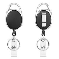 2PCS Retractable Pull Keychain Lanyard ID Badge Holder Name Tag Card Belt Clip Key Ring Buckle Badge Holder Accessories Lightinthebox - thumbnail