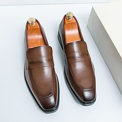 Men's Loafers  Slip-Ons Formal Shoes Dress Loafers Penny Loafers Classic Casual British Wedding Daily PU Height Increasing Comfortable Slip Resistant Loafer Black Brown Spring Fall Lightinthebox