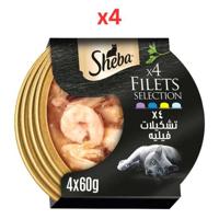 Sheba Filets Variety Pack Wet Cat Food 4X60G (Pack of 4)