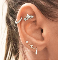 European and American Star Lightning Diamond Stud Earrings Five-piece Set