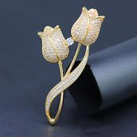 Women's Brooches Retro Flower Luxury Sweet Brooch Jewelry Gold For Office Daily Prom Date Beach Lightinthebox