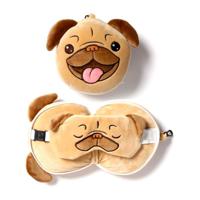 Puckator Mopps Pug Travel Pillow & Eye Mask