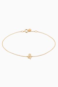 Promise Letter Bracelet with Diamond in 18kt Yellow Gold