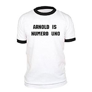 arnold is numero uno - weightlifting champ -  black ringer tee, xl miniinthebox