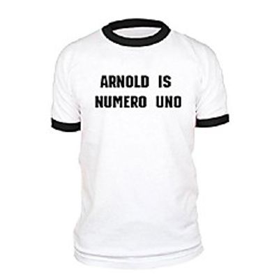 arnold is numero uno - weightlifting champ -  black ringer tee, xl miniinthebox