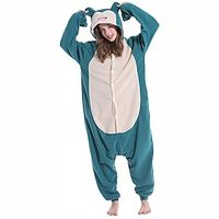 Adults' Kigurumi Pajamas Nightwear Cartoon Snorlax Animal Onesie Pajamas Funny Costume Flannel Cosplay For Men and Women Christmas Animal Sleepwear Cartoon miniinthebox - thumbnail