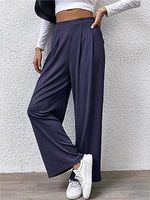 Women's Solid Color Daily Casual Wide Leg Pants - thumbnail