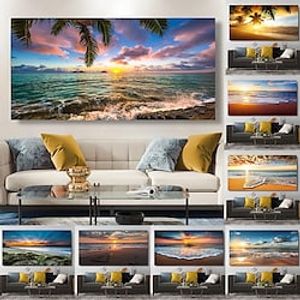 Natural Modern Seascape Wall Pictures Landscape Beach Sea Ocean Canvas Painting Wall Art Posters for Living Room Decor Cuadros miniinthebox
