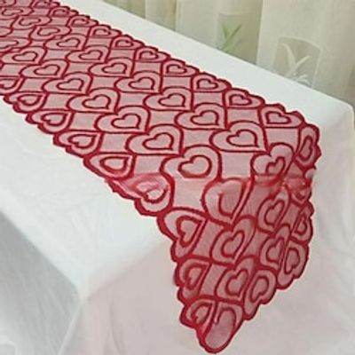 Valentines Day Table Runner Holiday Table Runner Seasonal Farmhouse Burlap Table Cloth for Wedding Anniversary Home Kitchen Dinner Table Party Decor Lightinthebox