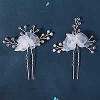 Headpiece Rhinestone Alloy Wedding Cocktail Elegant Luxury With Faux Pearl Pure Color Headpiece Headwear Lightinthebox - thumbnail