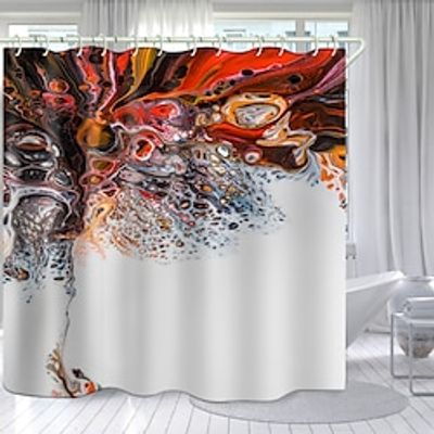 Strange Series 1 Digital Bathroom Deco Shower Curtain with Hooks Bathroom Decor Waterproof Fabric Shower Curtain Set with12 Pack Plastic Hooks Lightinthebox