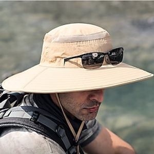 Men's Bucket Hat Baseball Cap Sun Hat Fishing Hat Boonie hat Black Dark Navy Polyester Streetwear Stylish Casual Outdoor Daily Going out Plain UV Sun Protection Sunscreen Lightweight Quick Dry miniinthebox