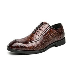 Men's Oxfords Formal Shoes Dress Shoes British Style Plaid Shoes Business Casual British Daily Office  Career PU Black Brown Spring Fall Lightinthebox