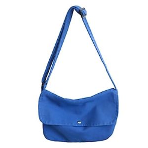 Women's Crossbody Bag Canvas Tote Bag Canvas Daily Zipper Large Capacity Foldable Lightweight Solid Color Black White Blue Lightinthebox