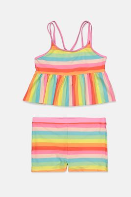 Big Girls 2-Pc. Striped Tankini Set Pink Combo Big Girls 2-Pc. Striped Tankini Set Pink Combo